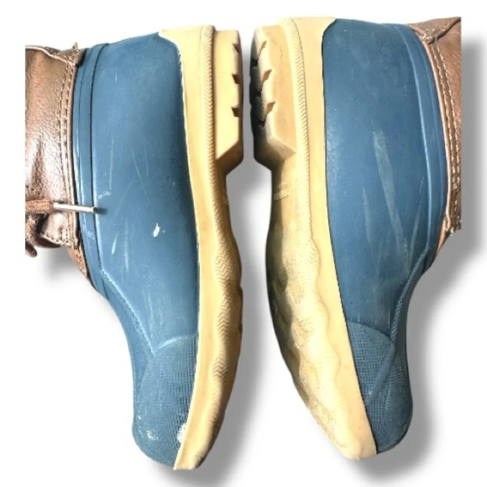 Boys Sperry Duck Boots Brown Blue Waterproof Size 12 Toddler